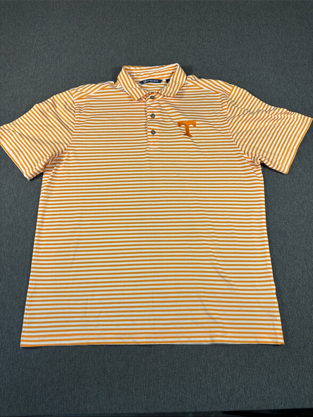 Cutter & Buck Tennessee Volunteers Polo Golf Shirt Mens Medium Orange Stripe